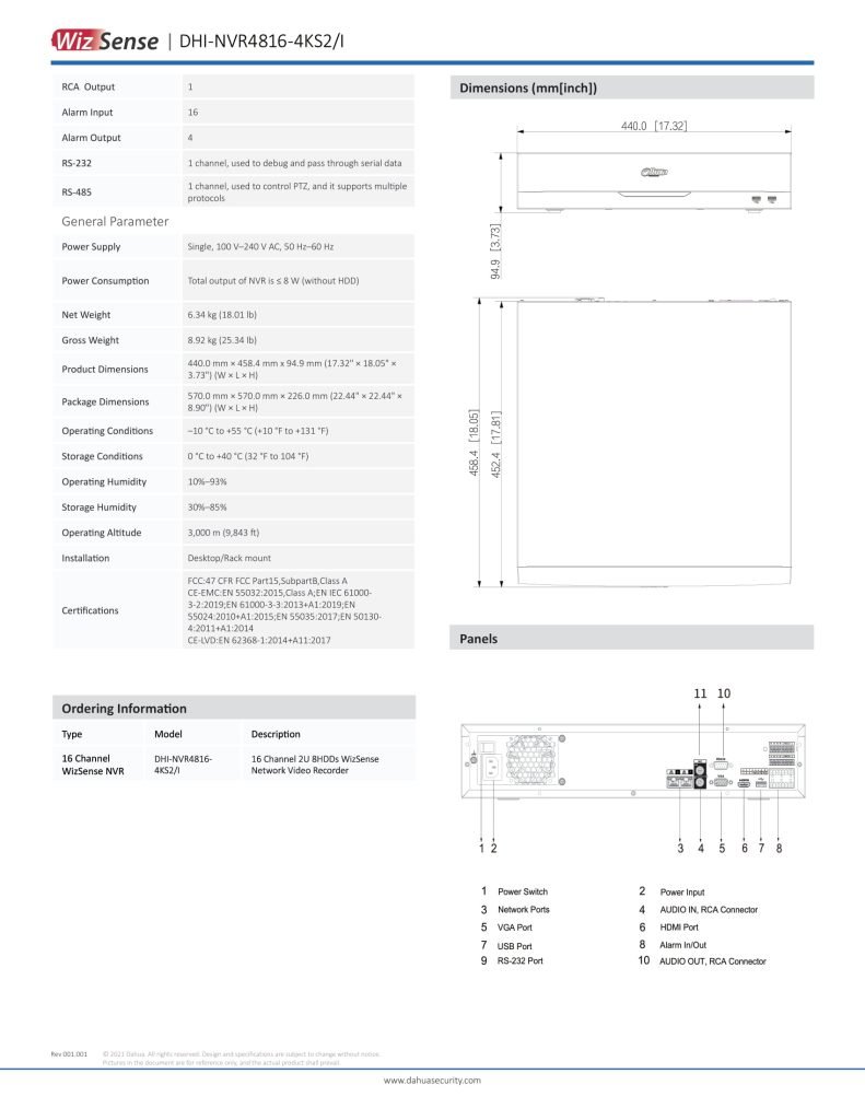 DAHUA DHI-NVR4816-4KS2/I - OES Asia Solutions